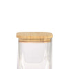 Porta Mantimentos de Vidro Quadrado com Tampa de Bambu 1,1 Litro