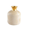 Vaso Chevron Nude com Detalhe Dourado