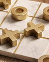 Jogo da Velha Decorativo Branco e Dourado