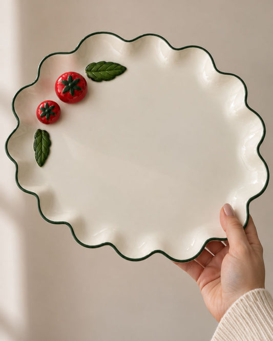 Travessa Tomato Oval em Porcelana