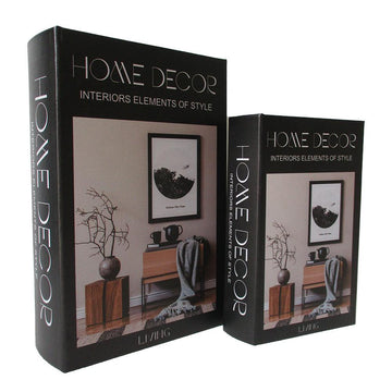 Conjunto de Caixas Livro Home Decor Preto - 2 Peças