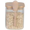 Porta Mantimentos em Vidro Borossilicato com Tampa e Colher de Bambu 800ml