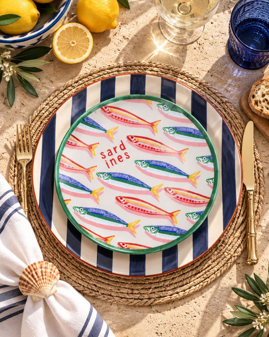 Prato de Sobremesa Sea Sardinha em Melamina 21 cm