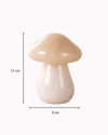 Cogumelo Decorativo em Vidro Bege