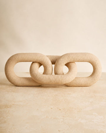 Escultura Elo Decorativo Bege em Polirresina