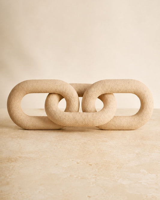Escultura Elo Decorativo Bege em Polirresina