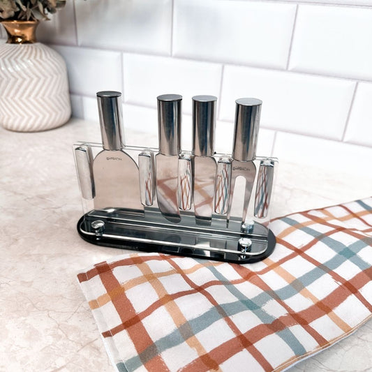 Jogo de Facas para Queijo de Inox com Suporte