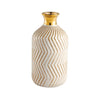 Vaso Chevron Nude com Detalhe Dourado