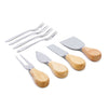Tábua de Queijos de Bambu 33 cm com Gaveta, Facas e Garfos, 9 Peças