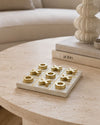 Jogo da Velha Decorativo Branco e Dourado