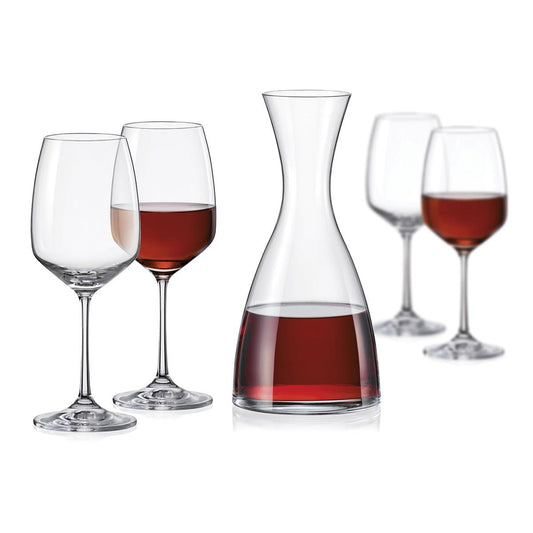 Kit Bohemia - Jogo de Decanter com Taças em Cristal Transparente - 5 peças