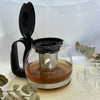 Chaleira de Vidro com Infusor Preta 1,2L