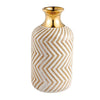 Vaso Chevron Nude com Detalhe Dourado