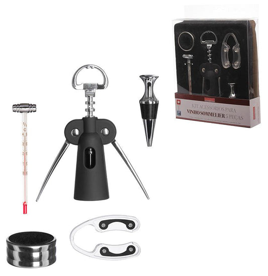 Kit para Vinho Sommelier 5 Peças