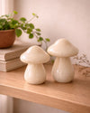 Cogumelo Decorativo em Vidro Bege