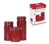 Conjunto de Potes Velvety Vermelho 3 Peças