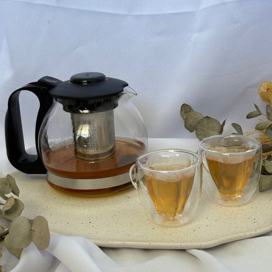 Chaleira de Vidro com Infusor Preta 1,2L