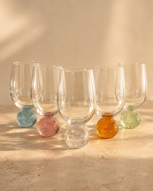 Taça de Vidro Bubble com Base em Esfera 400 ml