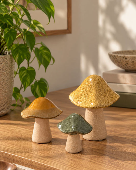Cogumelo Decorativo em Cerâmica