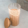 Porta Mantimento de Vidro Canelado com Tampa de Bambu 1 Litro,