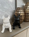 Escultura Decorativa de Cachorro Buldogue em Cerâmica