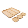 Petisqueira de Bambu 32 cm com 3 Bowls