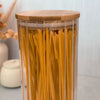 Porta Mantimento Canelado com Tampa em Bambu 1,9L