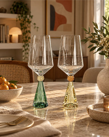 Taça de Vinho Verona em Cristal com Base Colorida 595 ml