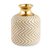 Vaso Chevron Nude com Detalhe Dourado