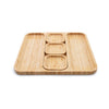 Petisqueira de Bambu 32 cm com 3 Bowls