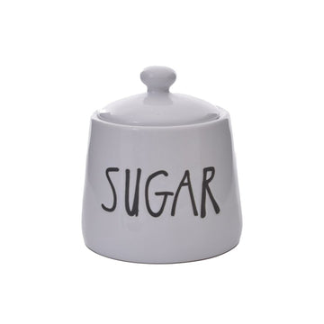 Açucareiro de Cerâmica com Tampa Happy Sugar Branco