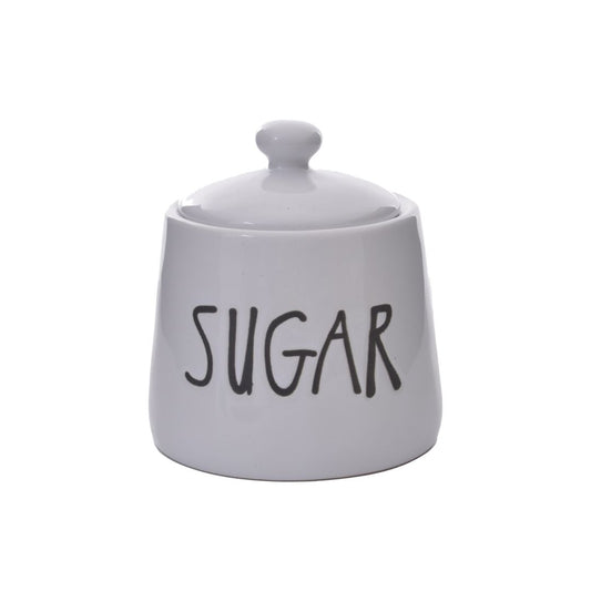 Açucareiro de Cerâmica com Tampa Happy Sugar Branco