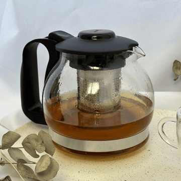 Chaleira de Vidro com Infusor Preta 1,2L